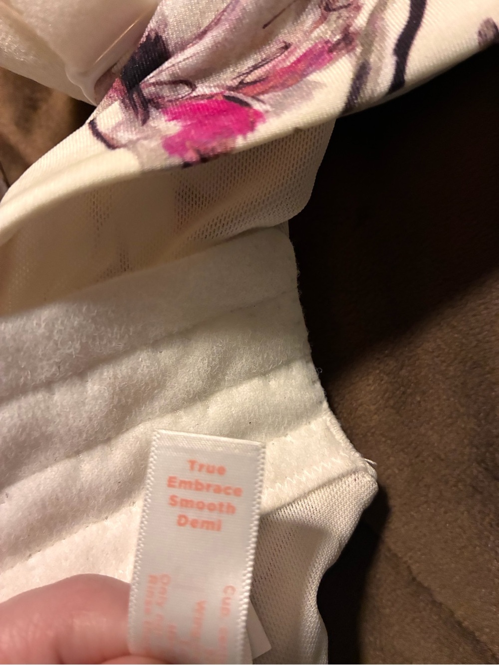 Cacique Floral Printed True Embrace Smooth Demi Bra, size 44D - Picture 2 of 6